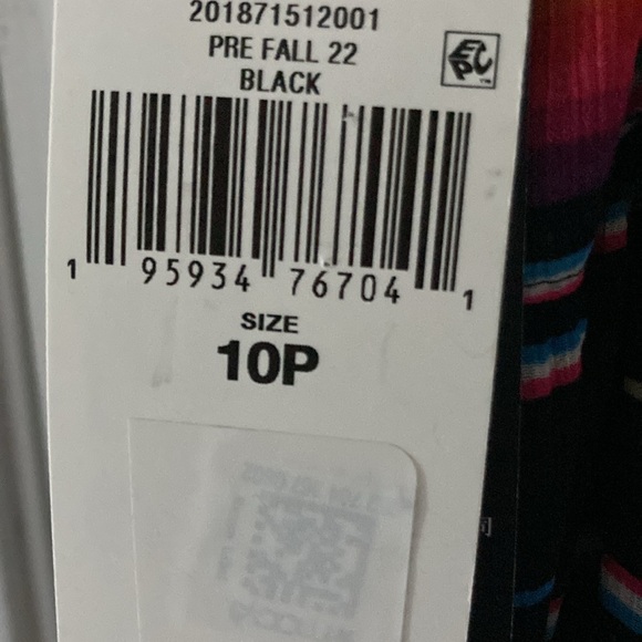 NWT LAUREN RALPH LAUREN PETITE BLANKET-STRIPE MOTIF TI BLACK varies - Picture 11 of 11